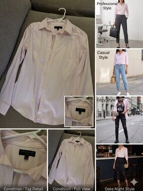 Banana Republic Blush Pink Button Down Shirt - Tailored Fit - Size 8